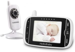 HELLO BABY Wireless Video Baby Monitor with Digital Camera, Night Vision Temperature Monitoring & 2 Way Talkback System, White (HB32)