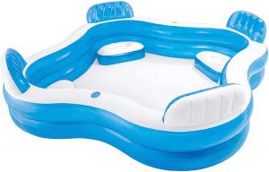 Intex 12-56475NP Swim Center Family Lounge Inflatable Pool, 90" X 90" X 26", for Ages 3+